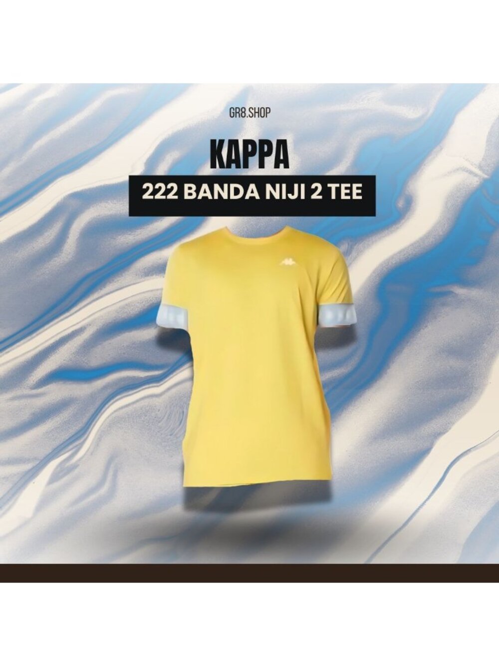 NWT Kappa 222 Banda Niji 2 Yellow Tee Regular Fit Youth Size YS